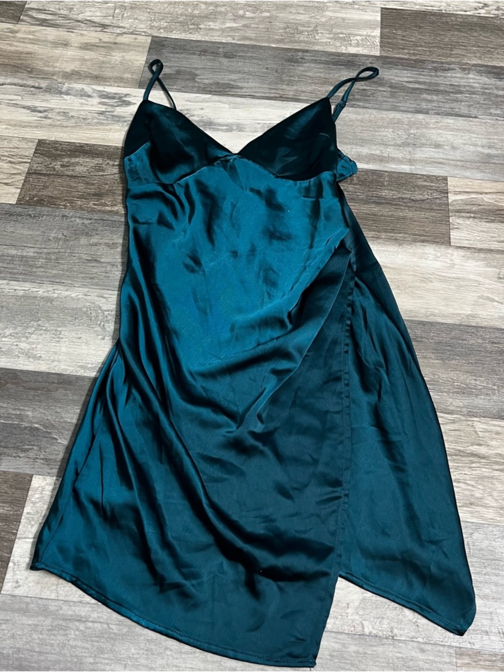 Altar'd State emerald green wrap style cocktail dress